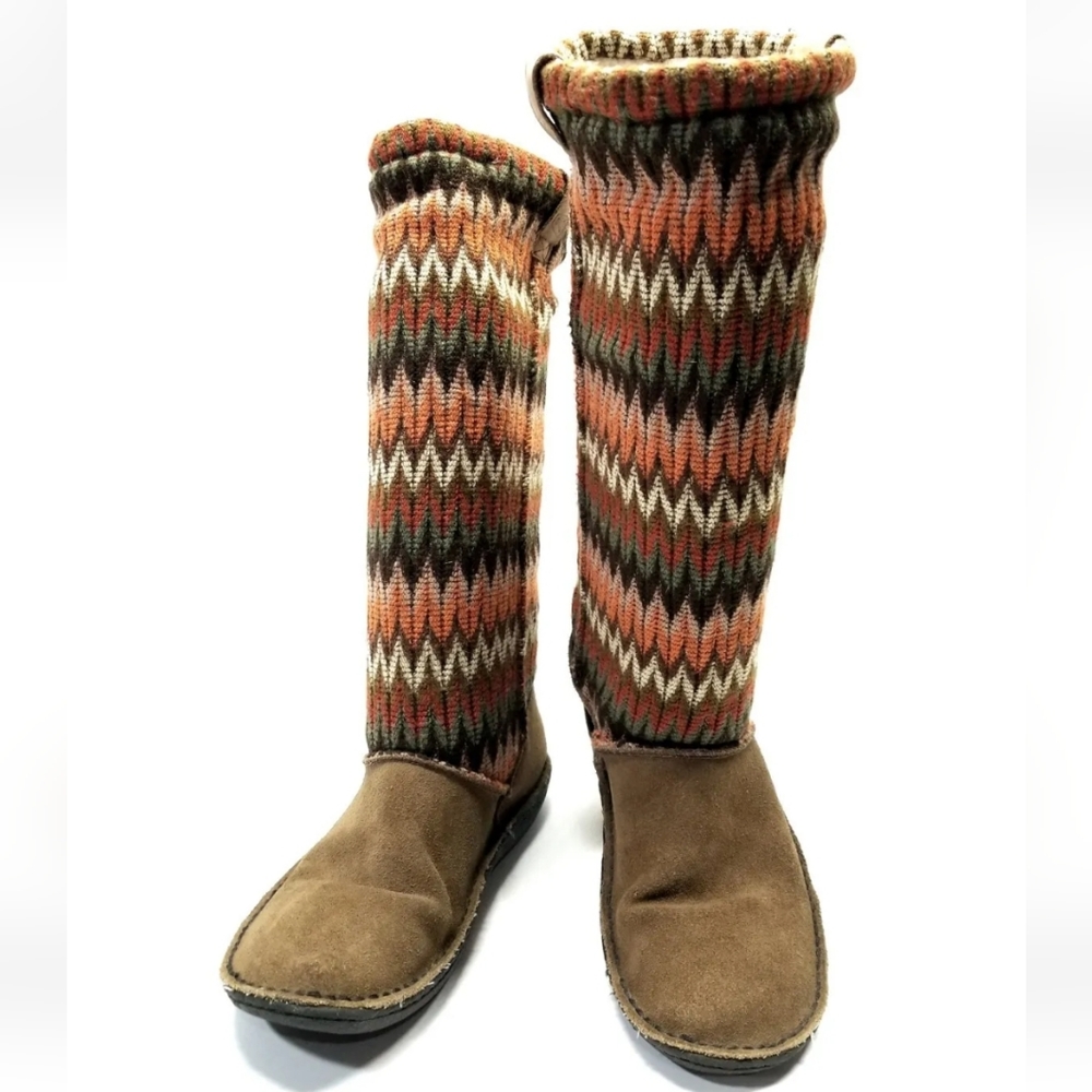 Keen Auburn Women's Size 10 Navajo Suede Wool Pull On Tall Knit Boots Shoes :P
